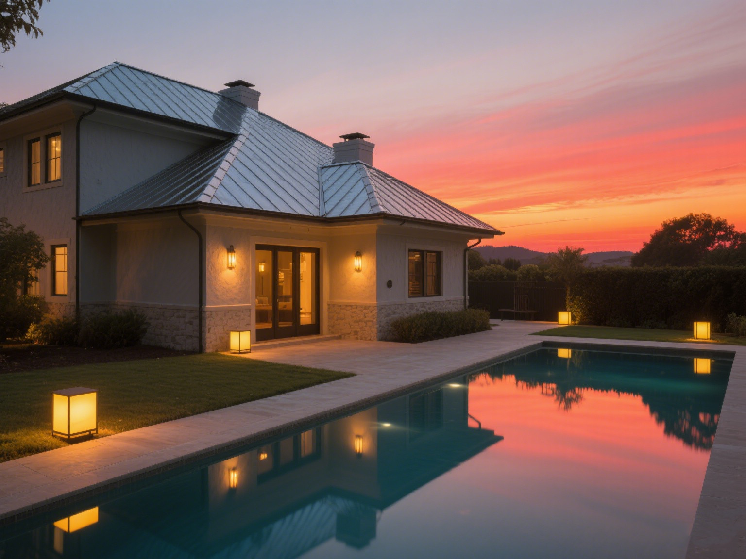 夜幕下的菲律賓地區搭建的輕鋼別墅 夜幕下的菲律賓地區搭建的輕鋼別墅